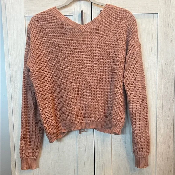 Sincerely Jules V-Neck Sweater - Warm Brown Knit Ballerina Sweater - Picture 4 of 6